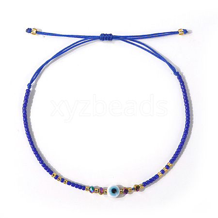 Glass Seed Beads & Resin Braided Bead Bracelets TK7632-9-1