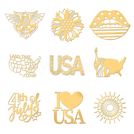 9Pcs Nickel Custom Self-adhesive Picture Stickers DIY-WH0450-182-1