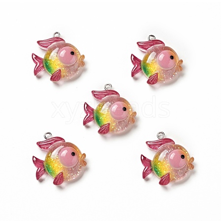 Ocean Theme Transparent Resin Pendants RESI-E024-05P-03-1