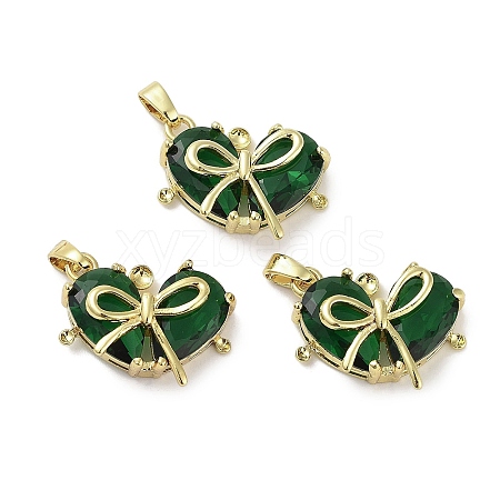 Real 18K Gold Plated Brass Glass Pendants KK-R161-02G-02-1