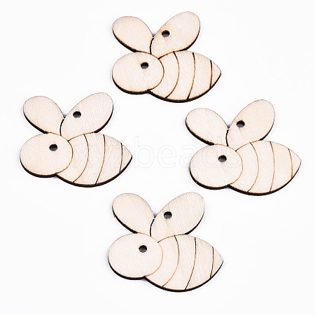 Undyed Natural Wooden Pendants X-WOOD-S058-033-1