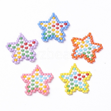 5Pcs 5 Color Handmade MIYUKI Japanese Seed Loom Pattern Seed Beads PALLOY-MZ00075-1