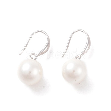 Shell Pearl Dangle Earrings EJEW-F233-01P-1