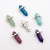 Natural/Synthetic Gemstone Bullet Double Terminated Pointed Pendants G-F176-M-1