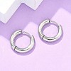 Tarnish Resistant 304 Stainless Steel Huggie Hoop Earrings EJEW-F111-16mm-P-5