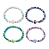 4Pcs Synthetic Ocean White Jade Beads Stretch Bracelets for Women Men BJEW-JB11300-2