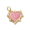 Brass Pave Cubic Zirconia with Enamel Charms KK-Q098-20G-D-1