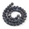 Natural Black Druzy Agate Beads Strands G-NH0024-A01-01-3