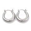 Non-Tarnish Moon Stainless Steel Hoop Earrings EJEW-H013-10P-1