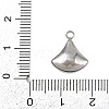 304 Stainless Steel Pave Synthetic Shell Fan Charms STAS-P402-03A-P-3