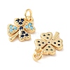 Clover Brass Micro Pave Cubic Zirconia Charms KK-B102-04G-2