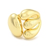 Rack Plating Brass Teardrop Open Cuff Rings RJEW-Q784-11G-2