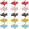 40Pcs 5 Colors Alloy Enamel Pendants ENAM-SC0008-19-1
