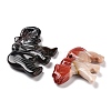 Natural Red Jasper/Unakite/Dyed & Heated Black Agate/Agate Animal Carved Pendants G-K383-02-2