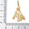 Rack Plating Brass Micro Pave Cubic Zirconia European Dangle Charms KK-P287-21G-3