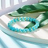 Natural Mashan Jade Round Beaded Stretch Bracelet BJEW-JB07970-02-2