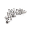 Eco-friendly Rack Plating Brass Micro Pave Cubic Zirconia 2-Loop Charms KK-F843-08P-3