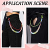 2Pcs 2 Colors Resin Double Layer Chain Belts for Pants AJEW-GF0011-20C-4
