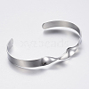 Tarnish Resistant 304 Stainless Steel Cuff Bangles BJEW-I244-26P-2