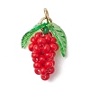 Glass Seed Beaded Grape Pendants PALLOY-MZ00467-05-1