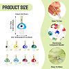 16Pcs 8 Colors Handmade Lampwork Pendants LAMP-TA0001-78-4