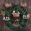 8Pcs 8 Style Christmas Decorative Wooden Door Sign sgFIND-SZ0005-74-4