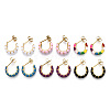 Enamel C-shape Stud Earrings EJEW-N052-05-1
