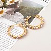 304 Stainless Steel Beaded Hoop Earrings EJEW-JE04544-02-2