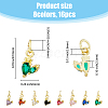 DICOSMETIC 16PCS 8Colors Brass Micro Pave Cubic Zirconia Charms KK-DC0003-76-2