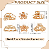 3Pcs 3 Styles Metal Hollow Claw Hair Clips OHAR-LP0001-21G-2