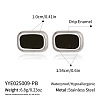Rectangle 304 Stainless Steel Stud Earrings HC7137-3-1