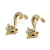 Fox Brass Dangle Stud Earrings EJEW-L268-003G-1