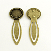 Iron Bookmark Cabochon Setting PALLOY-S033-12AB-NR-1