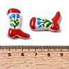 Boot Baking Paint Glass Enamel  Beads LAMP-C020-02O-3