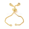 Rack Plating Adjustable Brass Box Chain Slider Bracelet Making KK-M285-03G-1