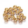 Brass Rhinestone Spacer Beads RB-A014-L7mm-01C-1