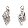 Brass Micro Pave Clear Cubic Zirconia Pendants ZIRC-B002-63P-2