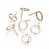 Brass Stud Earrings X-EJEW-F189-03G-NF-1