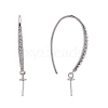 Rhodium Plated 925 Sterling Silver Micro Pave Cubic Zirconia Earring Hooks STER-F041-88P-5