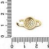 Brass Micro Pave Clear Cubic Zirconia Connector Charms KK-A266-09D-G-3