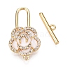 Brass Micro Pave Clear Cubic Zirconia Toggle Clasps KK-N054-143G-A-1