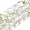 Frosted Spray Painted Glass Beads Strands X-GLAA-N035-03A-C09-1
