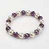 Glass Pearl Stretch Bracelets BJEW-JB02824-2