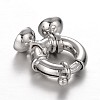 Rhodium Plated 925 Sterling Silver Spring Clasp Sets STER-N014-26-2