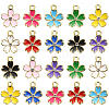 50Pcs 10 Colors Alloy Enamel Pendants ENAM-CJ0003-68-1