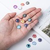 Printed Glass Flat Round Cabochons GGLA-N004-12mm-G-WH-4