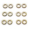 Brass Micro Pave Cubic Zirconia European Beads KK-B028-18G-1