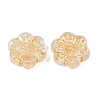 Baking Paint and Golden Metal Enlaced Glass Beads DGLA-T004-09M-3