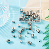 60Pc 6 Styles 201 Stainless Steel Cord Ends STAS-TA0002-98-5