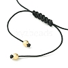 2Pcs 2 Style Natural Black Agate & Synthetic Moonstone & Acrylic Round Braided Bead Bracelets Set BJEW-JB09443-5